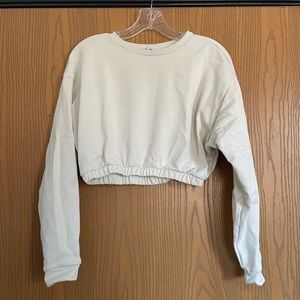 Cream Gymshark x Whitney Simmons cropped crew neck sweatshirt